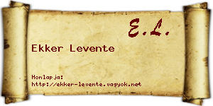 Ekker Levente névjegykártya